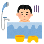 入浴中の息子
